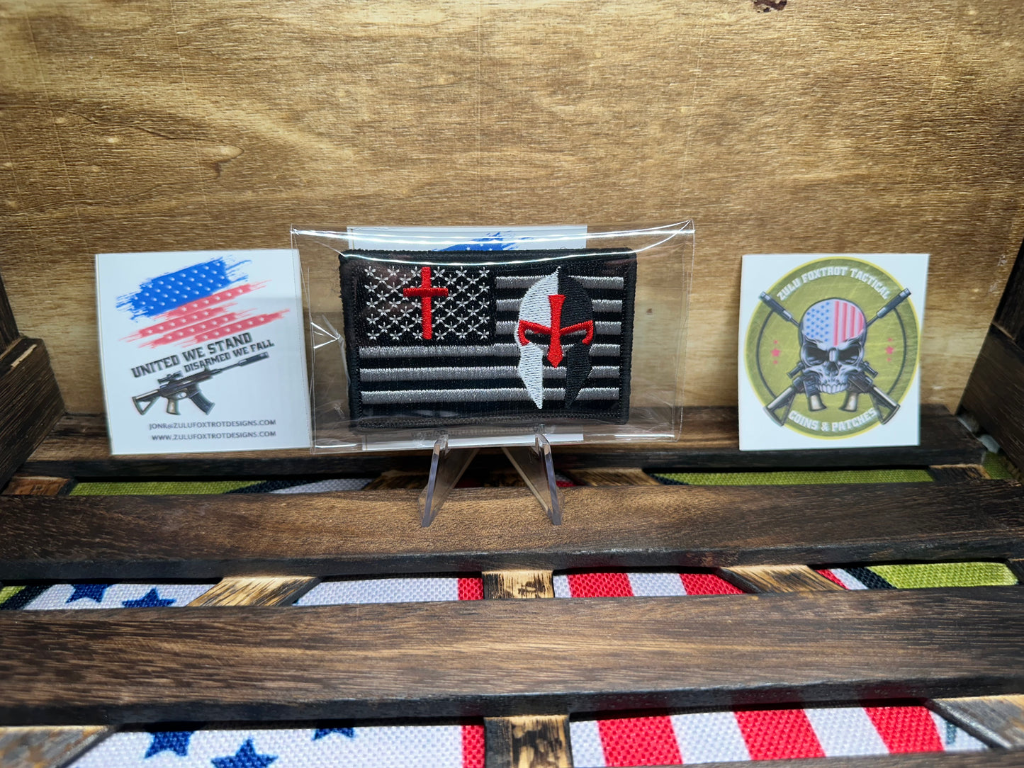 American & Cross Flag morale patch.