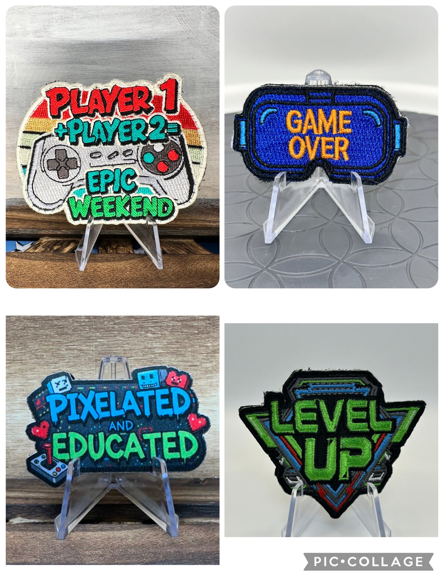 LEVEL UP GAMING PATCH - Retro Gaming, Hook & Loop