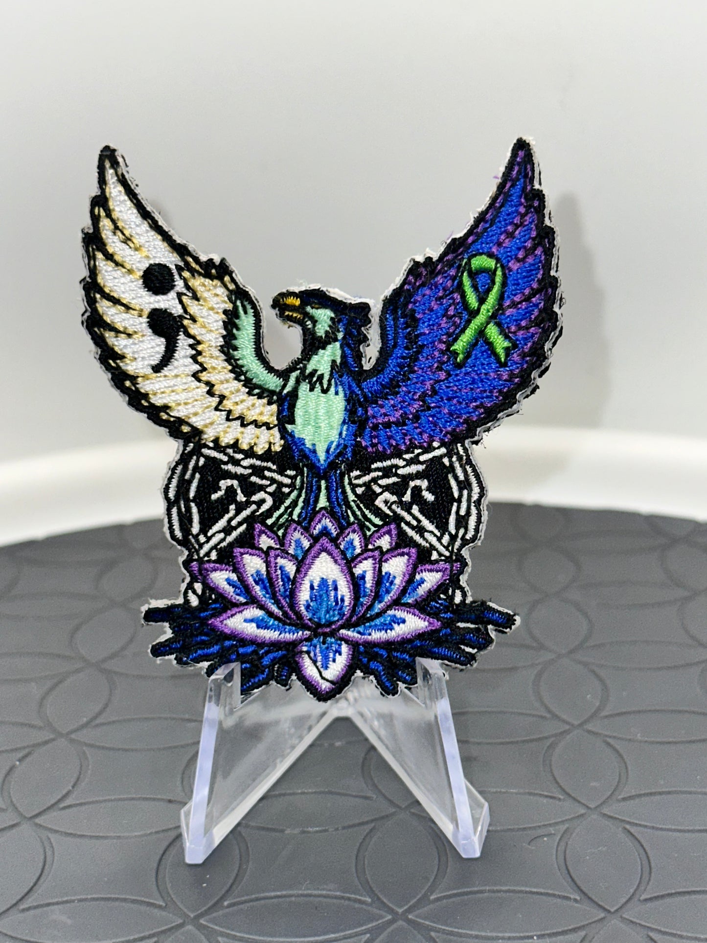 Phoenix Rising Mental Health Awareness Embroidered Patch