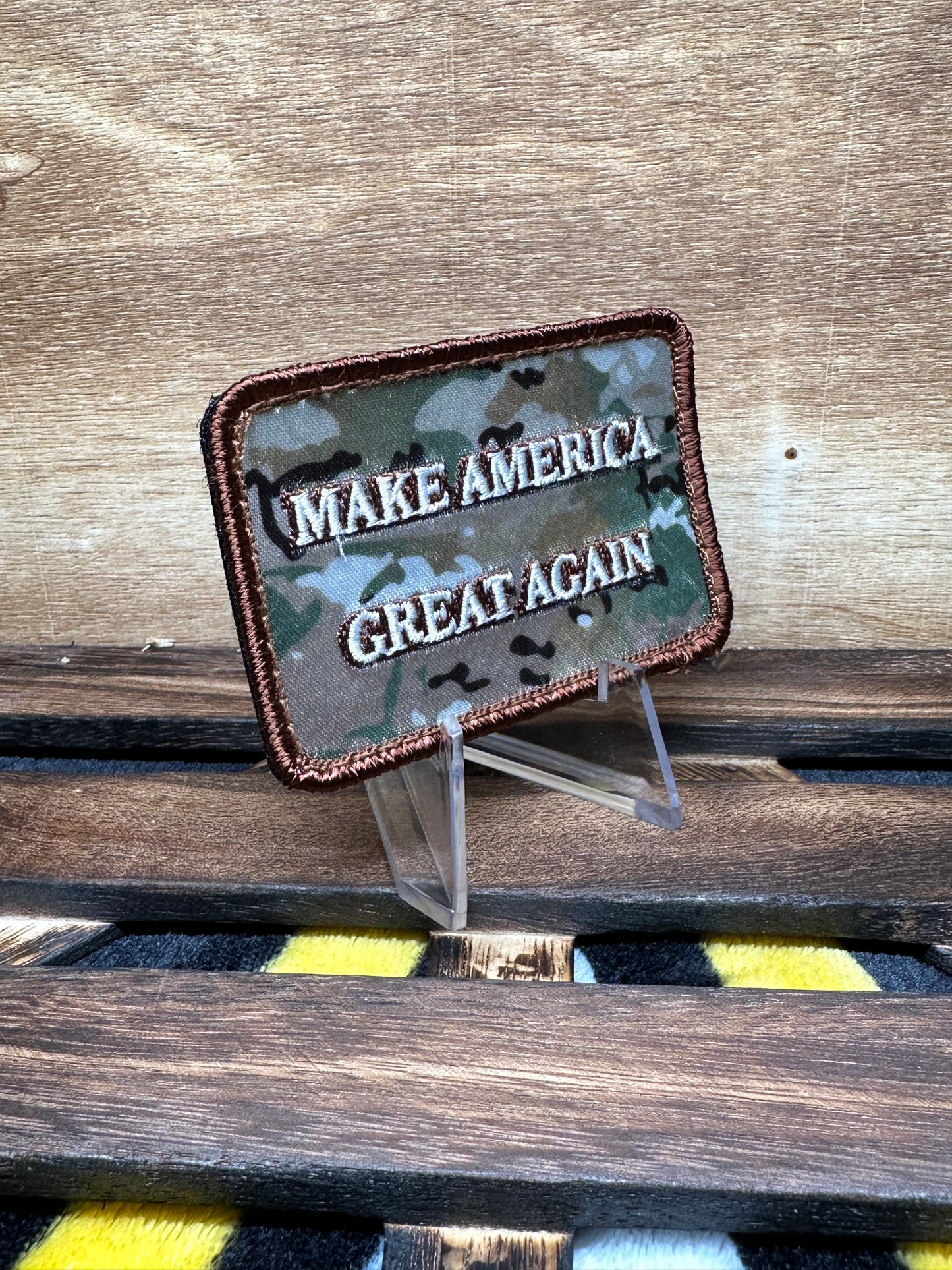 OCP Make America Great Again Velcro Patch, Embroidered Text 3x2 Inch