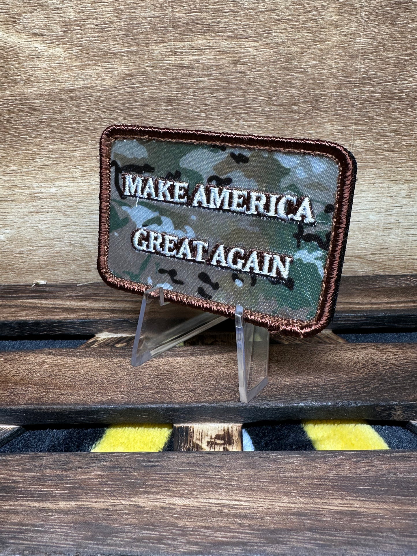 OCP Make America Great Again Velcro Patch, Embroidered Text 3x2 Inch