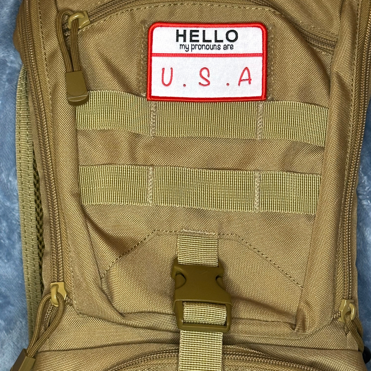 Hello my pronouns are USA Morale Patch.