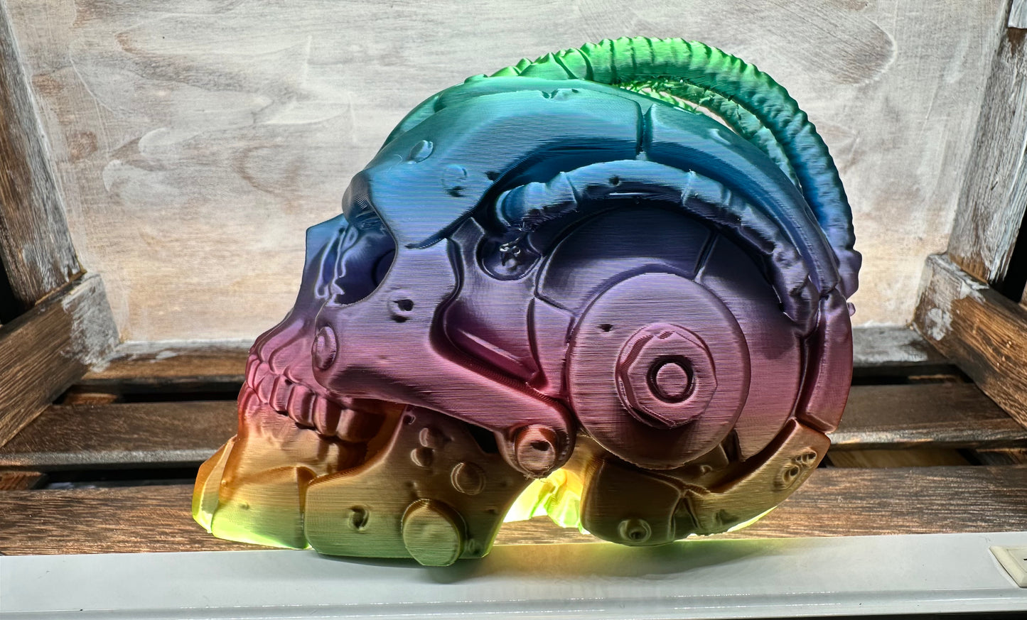3D PRINTED MULTI COLOR CYBER SKULL