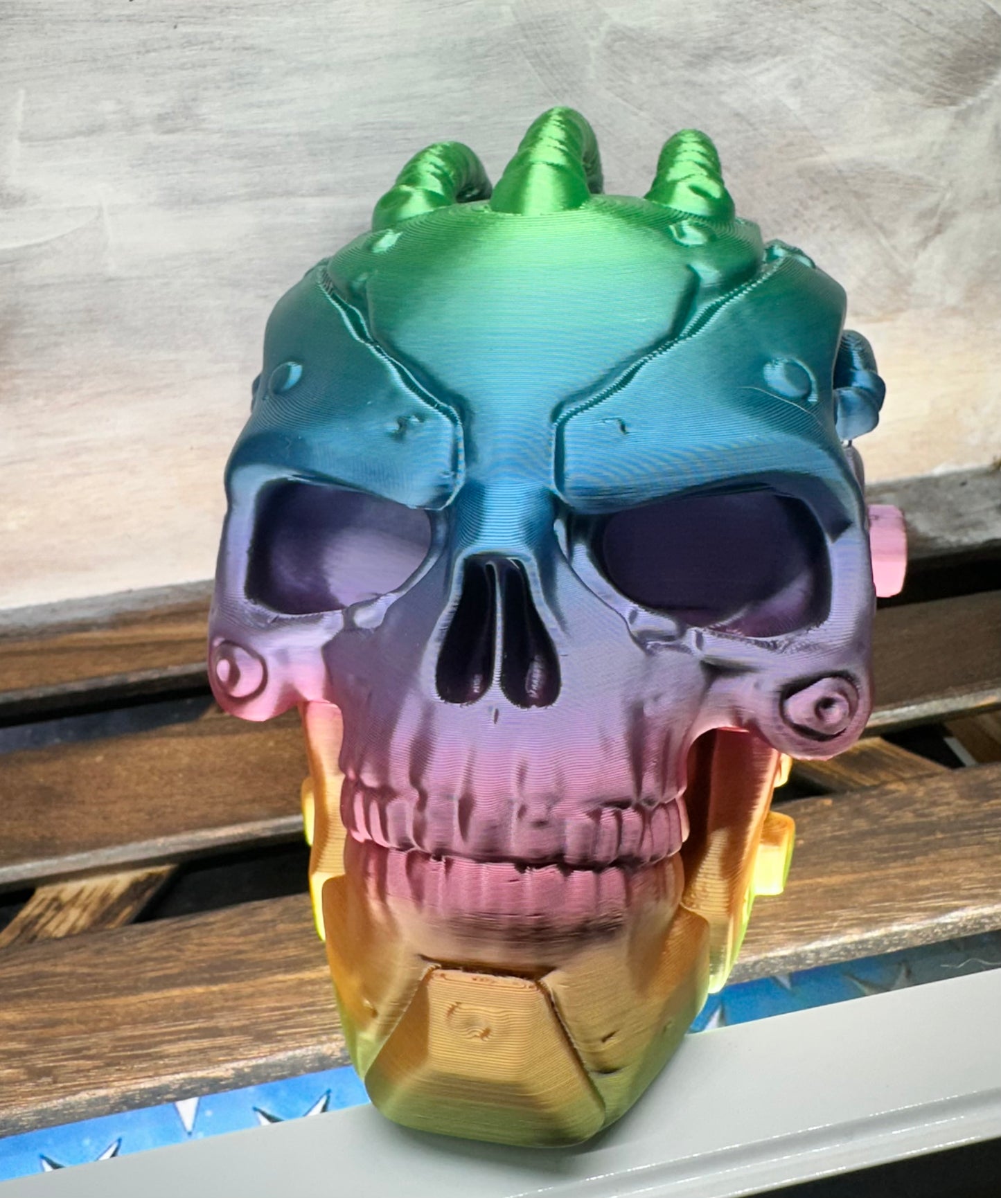 3D PRINTED MULTI COLOR CYBER SKULL