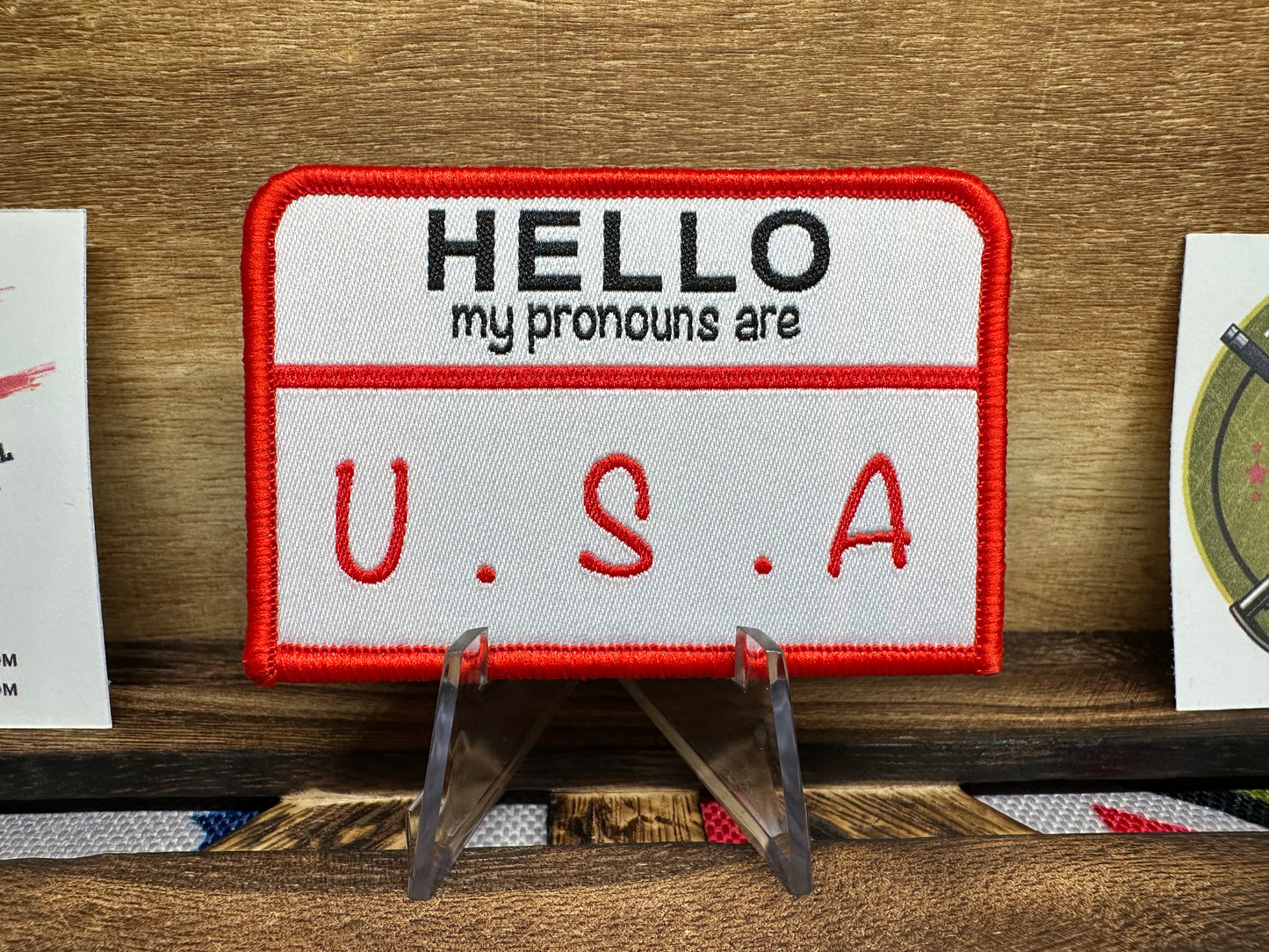 Hello my pronouns are USA Morale Patch.