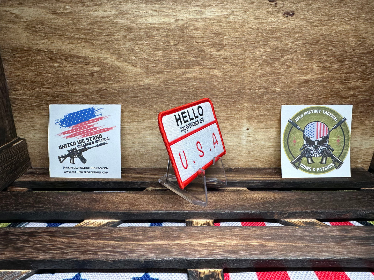 Hello my pronouns are USA Morale Patch.