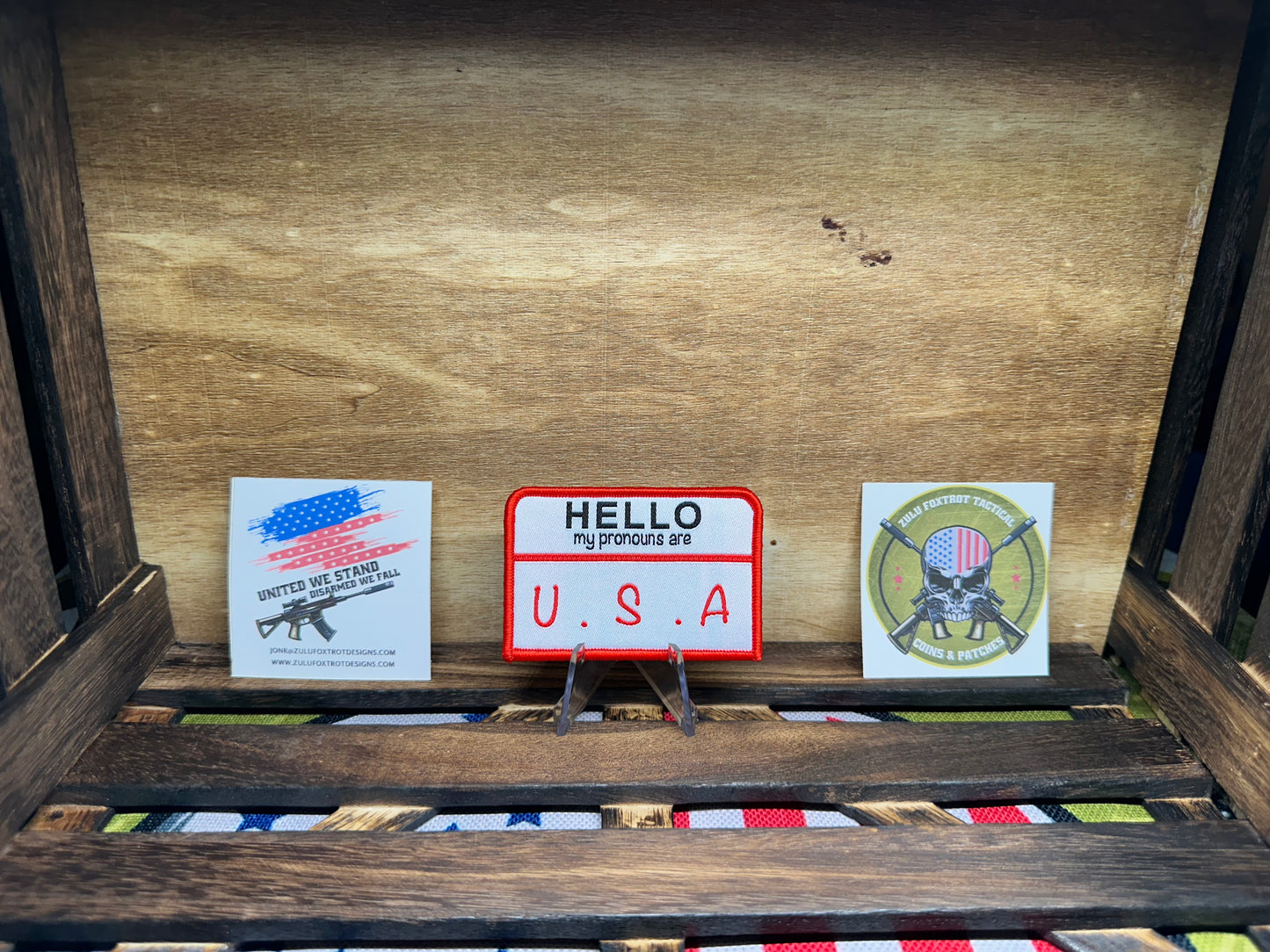 Hello my pronouns are USA Morale Patch.