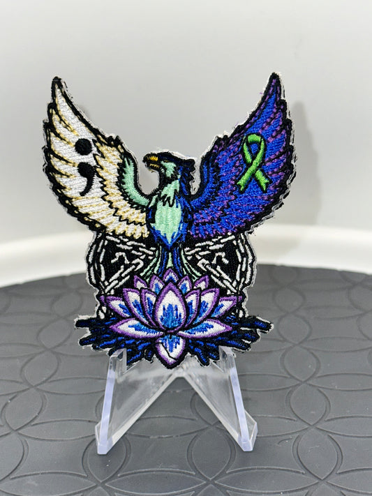 Phoenix Rising Mental Health Awareness Embroidered Patch
