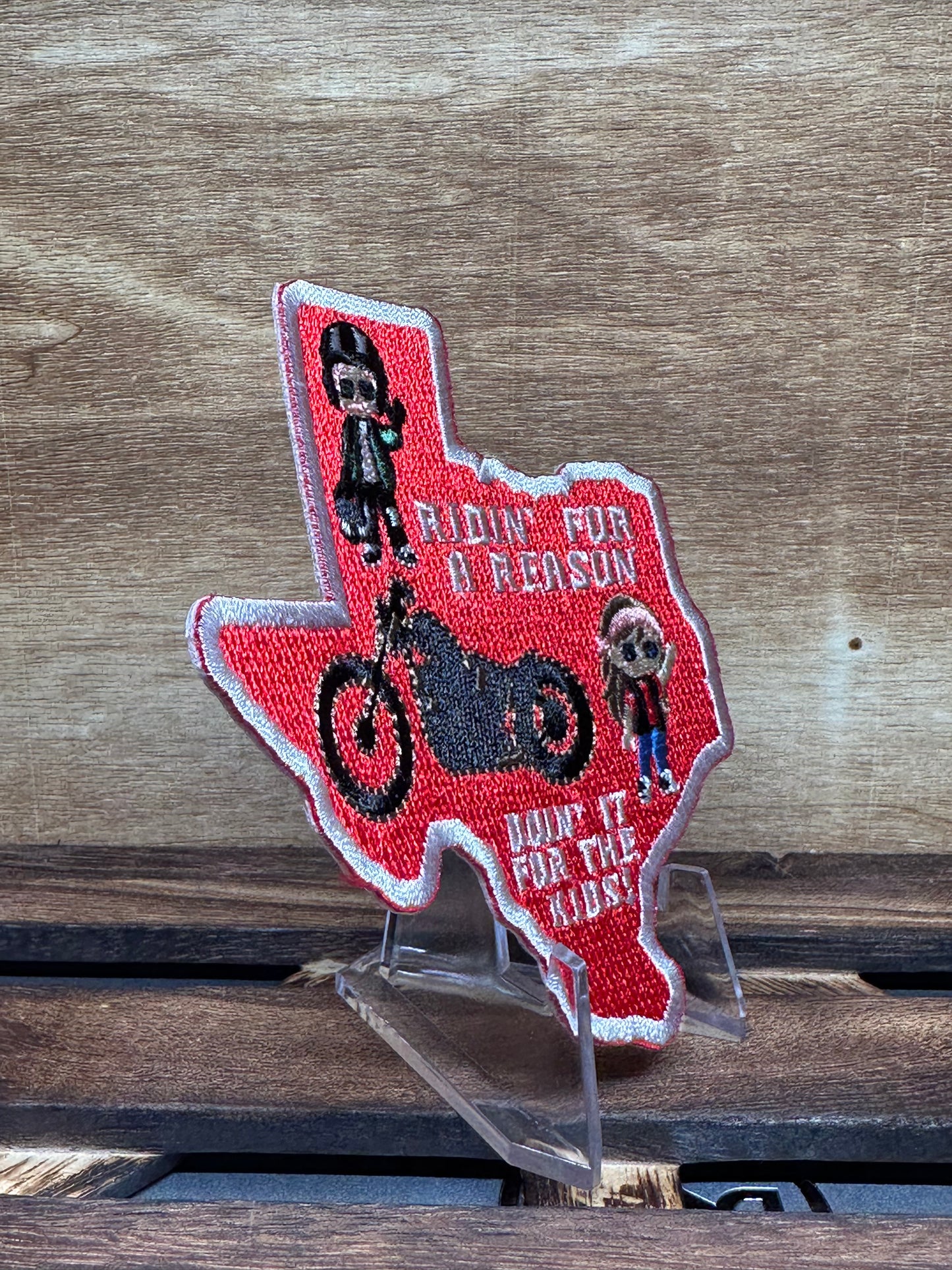 LIMITED EDITION "Doin' It For The Kids!" Texas Patch - Motorcycle Charity Ride, 4 Inch, Embroidered