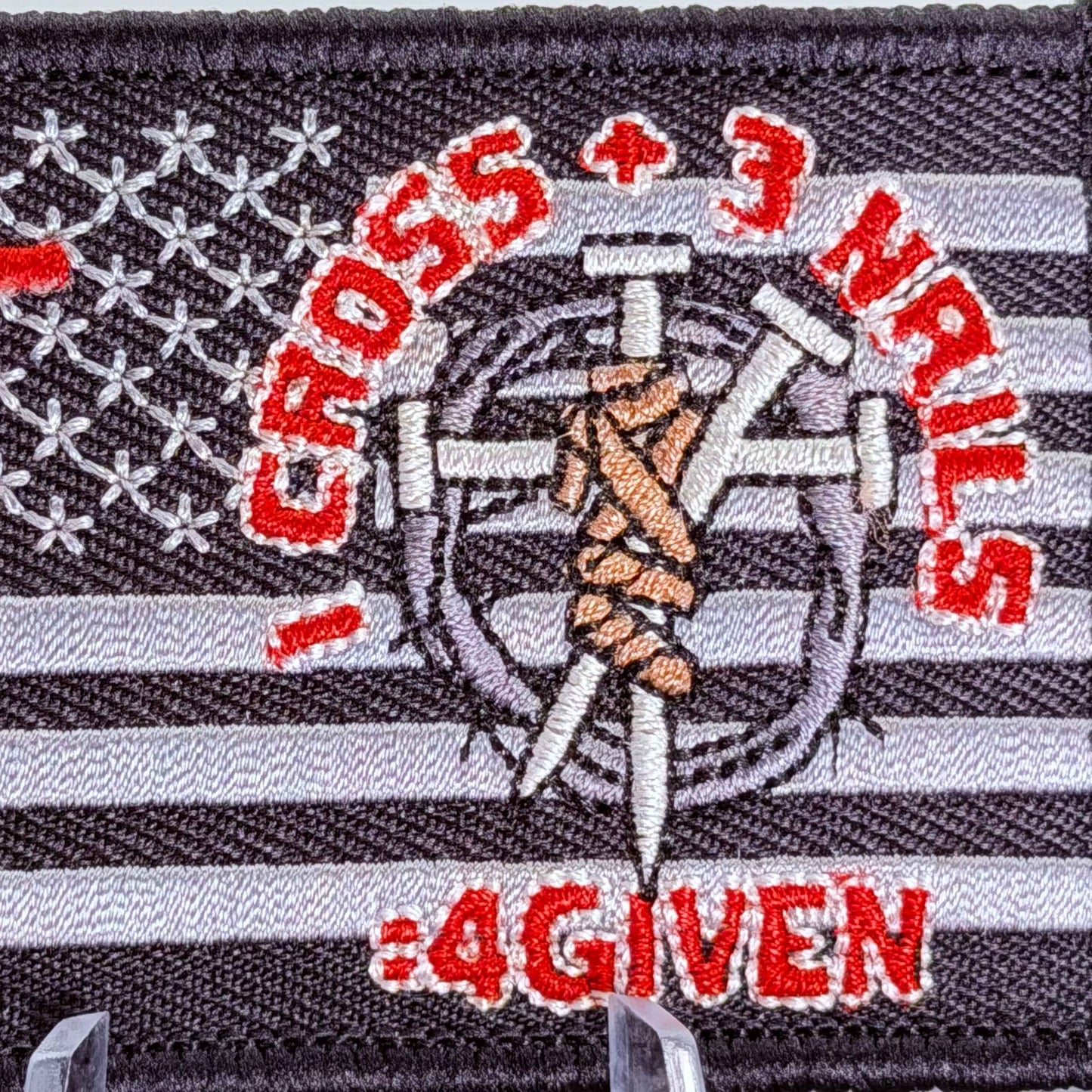 "4GIVEN" Christian American Flag Tactical Morale Patch - 3x2 Fully Embroidered Hook and Loop