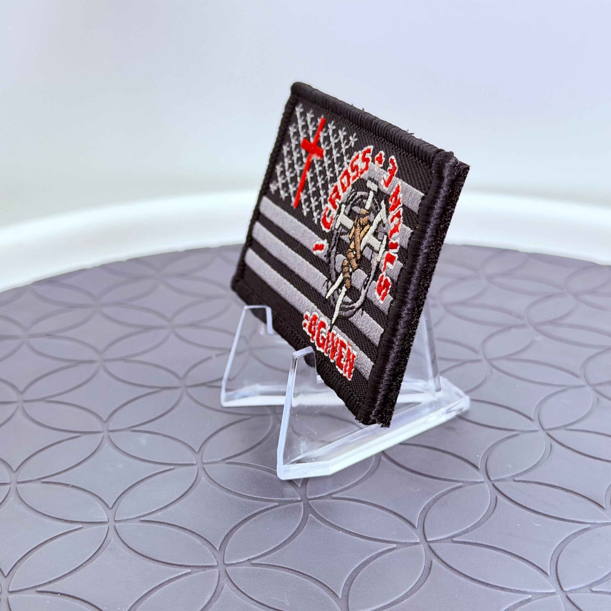 "4GIVEN" Christian American Flag Tactical Morale Patch - 3x2 Fully Embroidered Hook and Loop