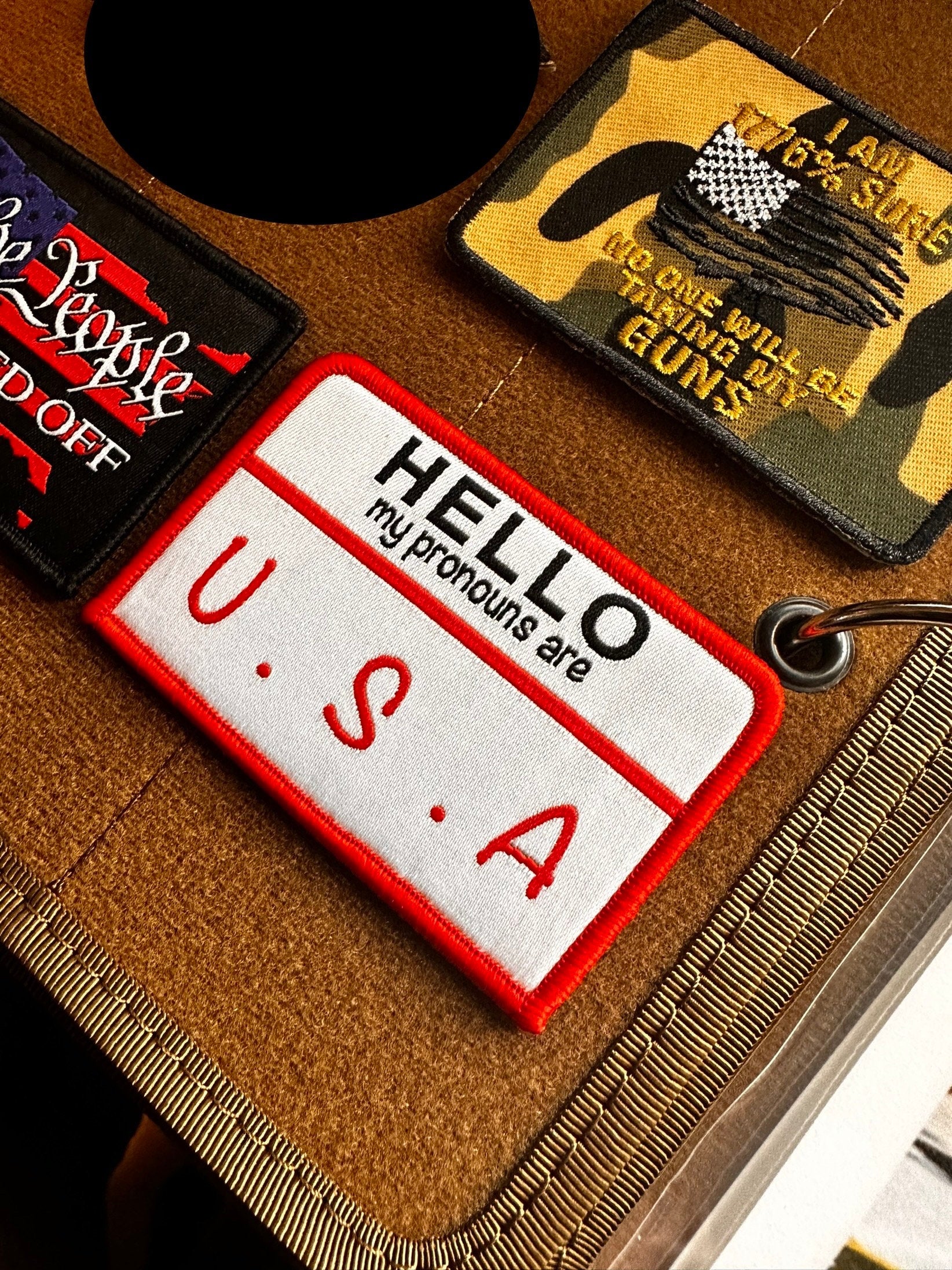 Hello my pronouns are USA Patch. Hello my name is Patch, USA Patch, morale Patch, Funny Patch